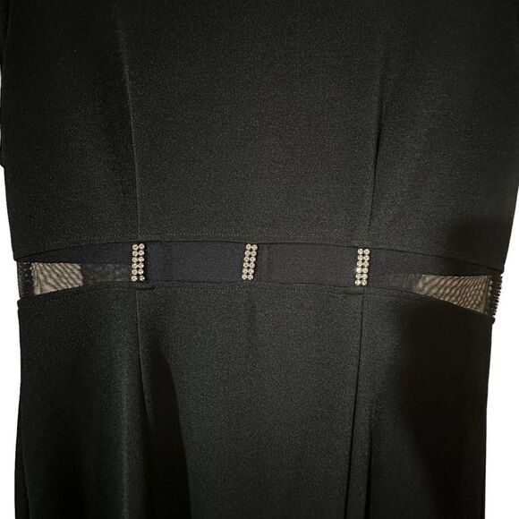 Vintage Betsy & Adam Black Maxi Formal Dress Size 13-14 - Picture 9 of 16